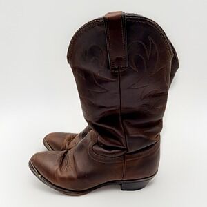 VTG Durango Boots Womens Size 7M Brown Leather‎ Western Cowboy Stitched 90s